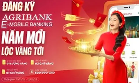 Mở tài khoản Agribank E-Mobile Banking miễn phí, nhận "lì xì" Tết tới một lượng vàng