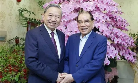 Tổng Bí thư Tô Lâm thăm, chúc Tết nguyên Tổng Bí thư Nông Đức Mạnh