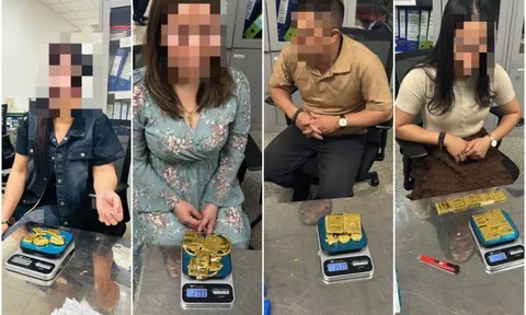 Hành khách giấu hơn 12 kg vàng miếng trong áo ngực và quần để mang vào Việt Nam