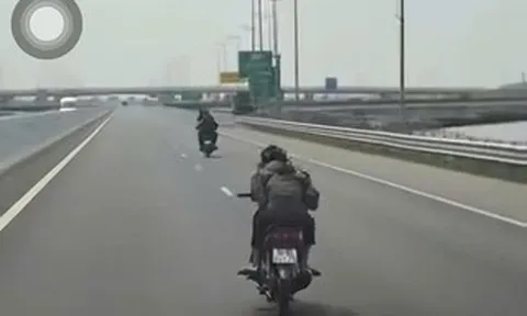 Công an làm việc với 6 thiếu niên đi xe máy nô đùa trên cao tốc