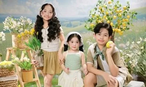 Khung hình "gấp 3 visual" của 3 nhóc tỳ nhà Khánh Thi - Phan Hiển