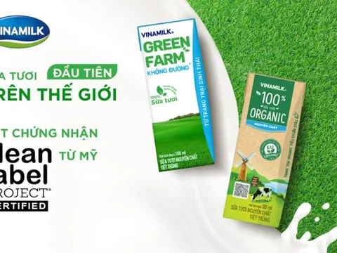 Sữa tươi đầu tiên trên thế giới đạt chứng nhận của Clean Label Project thuộc Vinamilk