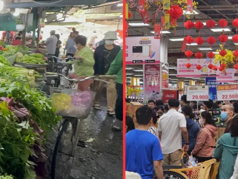 Khung cảnh trái ngược ở siêu thị và chợ truyền thống TPHCM ngày 26 Tết