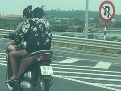 Xác định 2 cô gái "đầu trần", phóng xe máy ngược chiều ở làn 100 km/giờ trên cao tốc